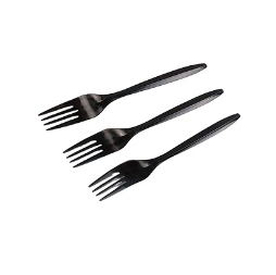 Tenedor plástico negro 14cm 20pcs