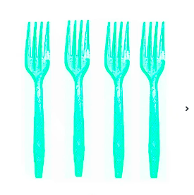 Tenedor plastico plasticas celeste 12un 16cm