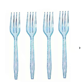 Tenedor plasticos azul 12un 16cm