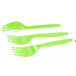 Tenedor plastico verde 12pcs