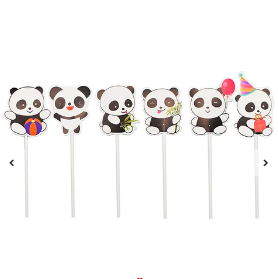 Topper decorativo oso panda 6pcs