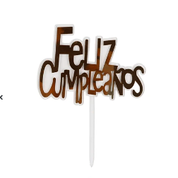 Topper Feliz Cumpleaños Negro