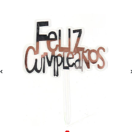 Topper Feliz Cumpleaños Plata