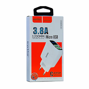 Cargador Micro USB 3.8 carga rápida 2 USB