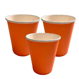 Vasos de carton naranja 250ml 6pcs