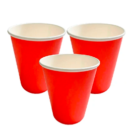 Vasos de carton rojo 250ml 6pcs