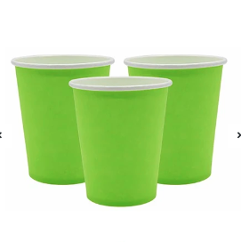 Vasos de cartón verde 6pcs