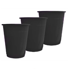 Vasos plásticos 250ml 25pcs negro