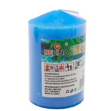 Vela cilíndrica aroma de océano azul