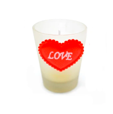 Vela con vaso de corazón