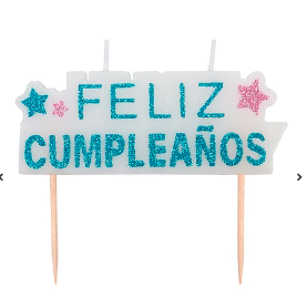 Vela feliz cumpleaños azul