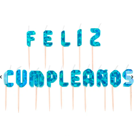 Velas azul Feliz Cumpleaños