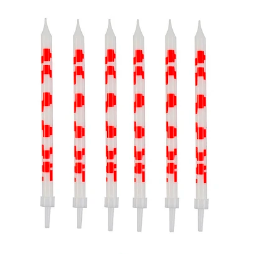 Velas blanco y rojo 6pcs