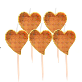 Velas de corazon dorada 5pcs