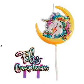 Velas de unicornio y luna 2pcs