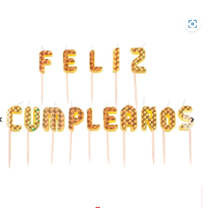 Velas dorada Feliz cumpleaños