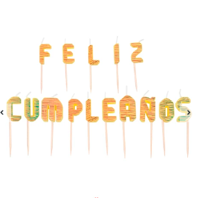 Velas dorada Feliz cumpleaños