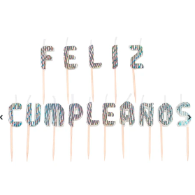 Velas plateada Feliz Cumpleaños