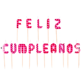 Velas rosada Feliz Cumpleaños