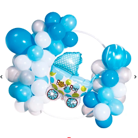 Arco organico de globos de latex Baby Boy azul 55pcs