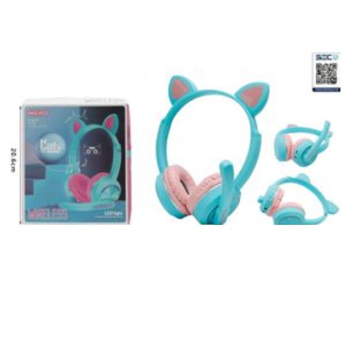 Auriculares infantiles con orejas de gato