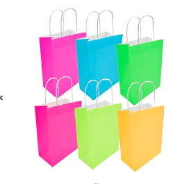Bolsa de papel color fluor aleatorio