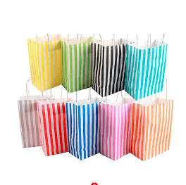 Bolsa de papel de rayas color aleatorio