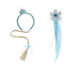 Conjunto de trenza y varita de hada frozen