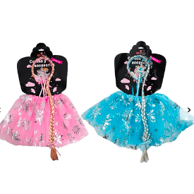Conjunto frozen 2pcs, trenza y falda color aleatorio