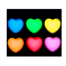 Corazon fluorescente color aleatorio