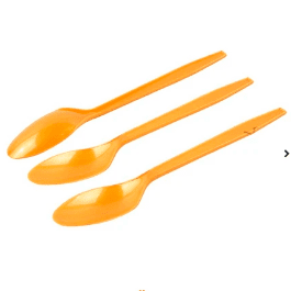Cucharas plásticas color dorado 12pcs