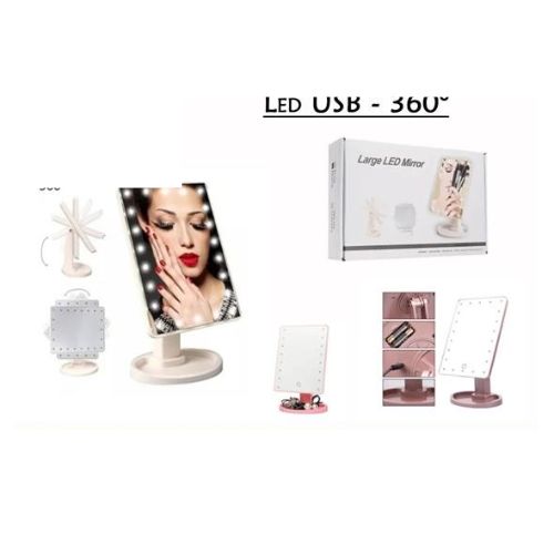 Espejo maquillaje led usb 360º