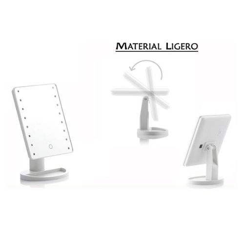 Espejo maquillaje led usb