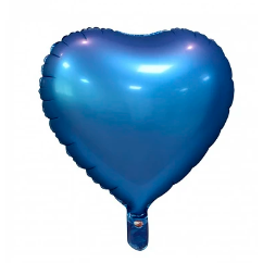 Globo corazón cromado azul