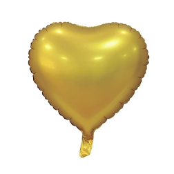 Globo corazón cromado oro