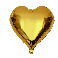 Globo metalico corazón oro 2pcs