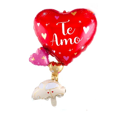 Globo metálico corazón te amo