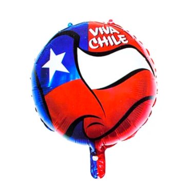 globo metalizado bandera de chile 