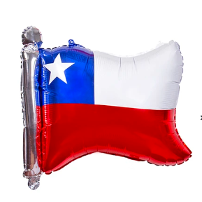 globo metalizado bandera de chile 