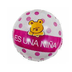 Globo redondo rosa es una niña 