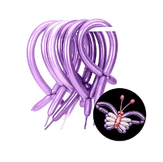 Globos largos cromados color morado 20pcs