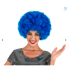 Peluca afro azul