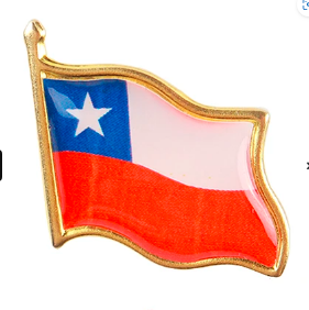 pin de solapa bandera de chile 6 piezas