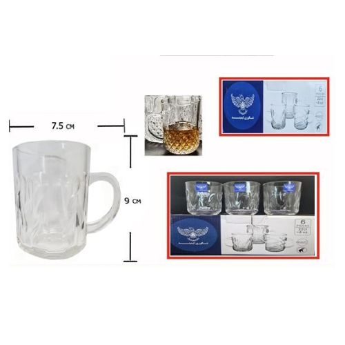 Set de 6 Tazas de Vidrio 