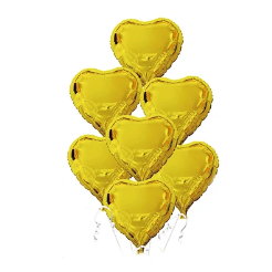 Set de globos corazón dorado 7pcs