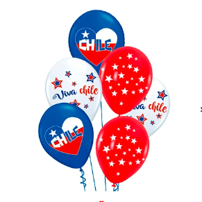 Set de globos de latex fiestas patrias 6pcs