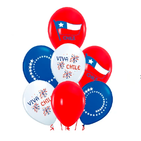 Set de globos de latex fiestas patrias 7pcs