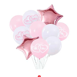 Set de globos de látex rosa sr.& Sra 10pcs