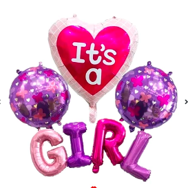 Set de globos its a girl 7pcs