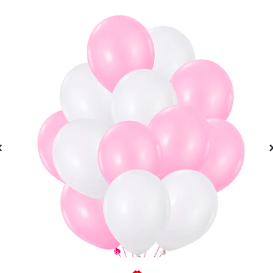 Set de globos latex blanco y rosa 25pcs